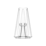 Tronian Omegatron 2 Glass Cup, waterfall-style borosilicate glass vapor cup, front view